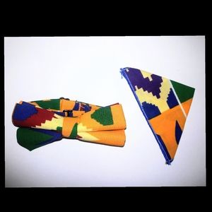 Handmade African Bowtie w/ Pocket Square